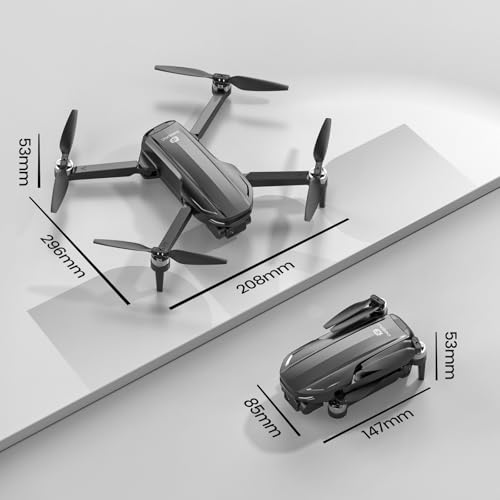 DEERC D65 2 Axis Mechanical Gimbal EIS GPS Drones with Camera for Adults 4K, 249g Foldable FPV Quadcopter Lightweight Drone with 30FPS Video