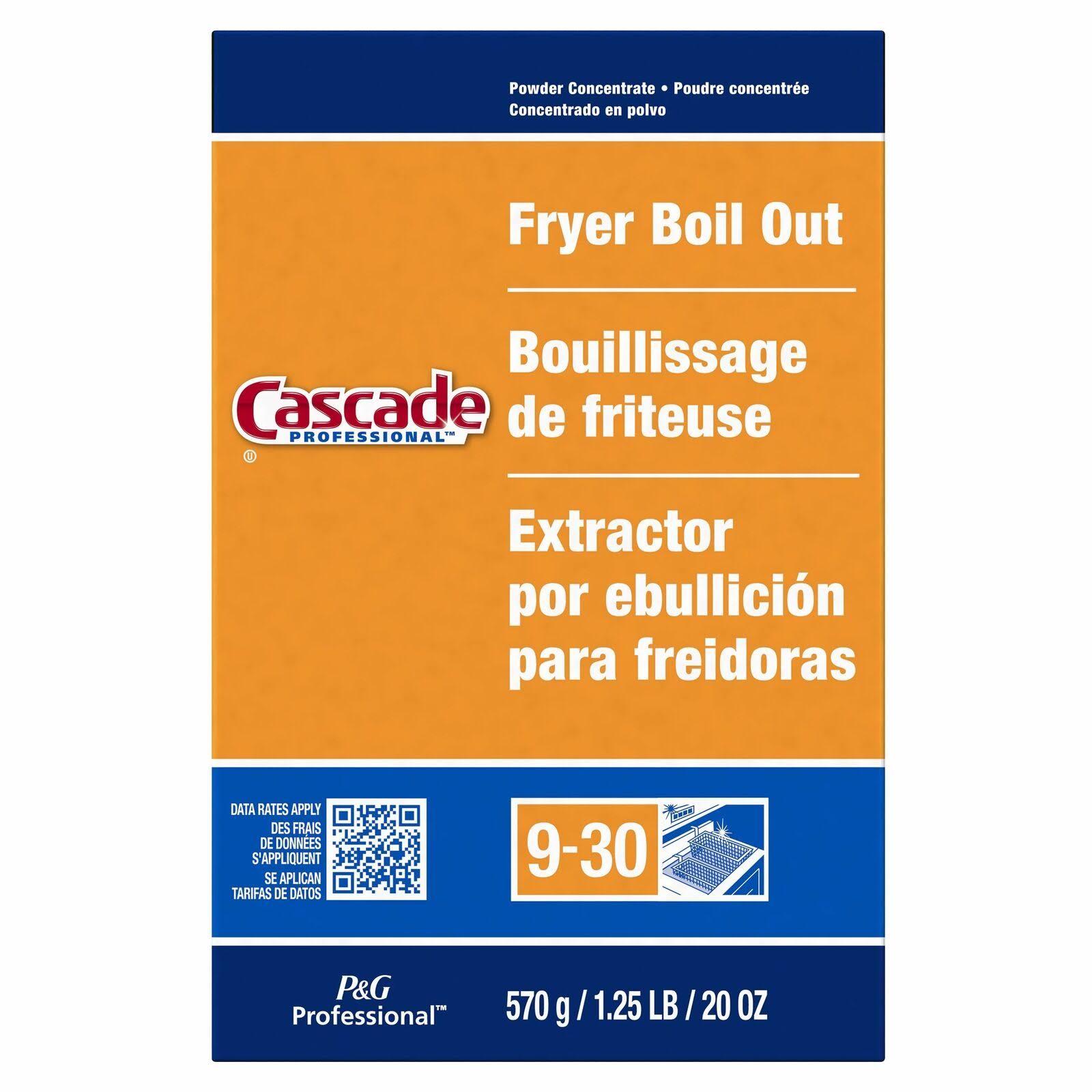 Cascade Professional 59061 Fryer Boil Out by Cascade Professional Concentrate Powder 9-30 9/20 oz
