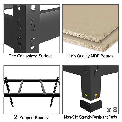 PrimeZone 2 Pack Storage Shelves 48" x 24" x 72" - 5 Tier Heavy Duty Adjustable Garage Storage Shelving