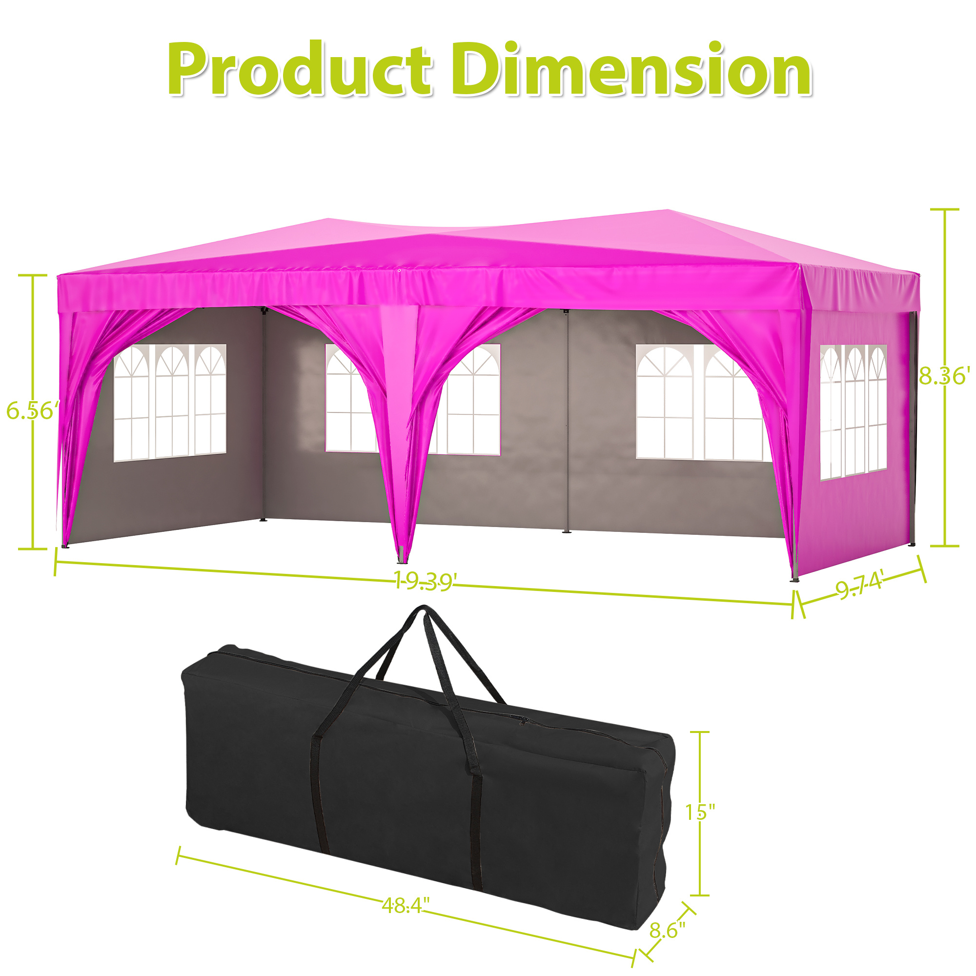EZ Pop Up Canopy with Removable Sidewalls - 10'x20' - Elevate Outdoor Gatherings
