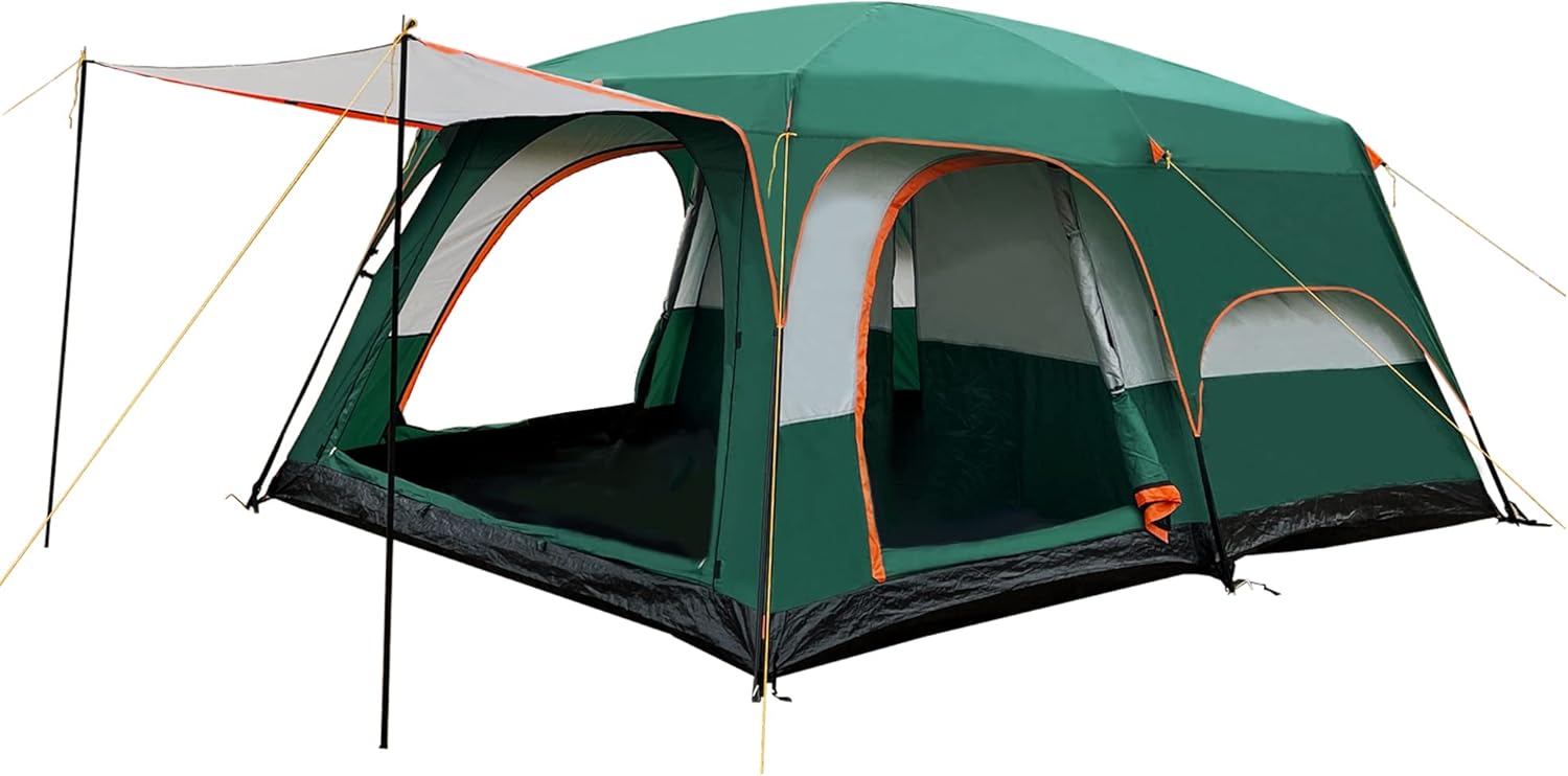 YGY Camping Tent 2 Room Large Space for 6/8/10-12 People, Weatherproof,for Parties,Picnic, Outdoors Travel,Camping Family Tents