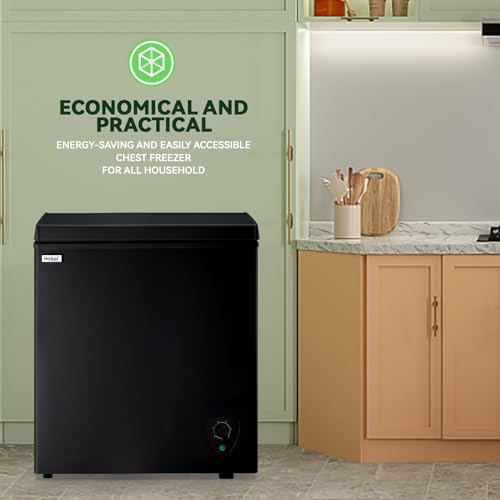 Chest Freezer Small Deep Freezers WANAI 3.5 Cubic Feet Mini Freezer White Free-Standing Top Door Freezer Removable Storage Basket Compact 7