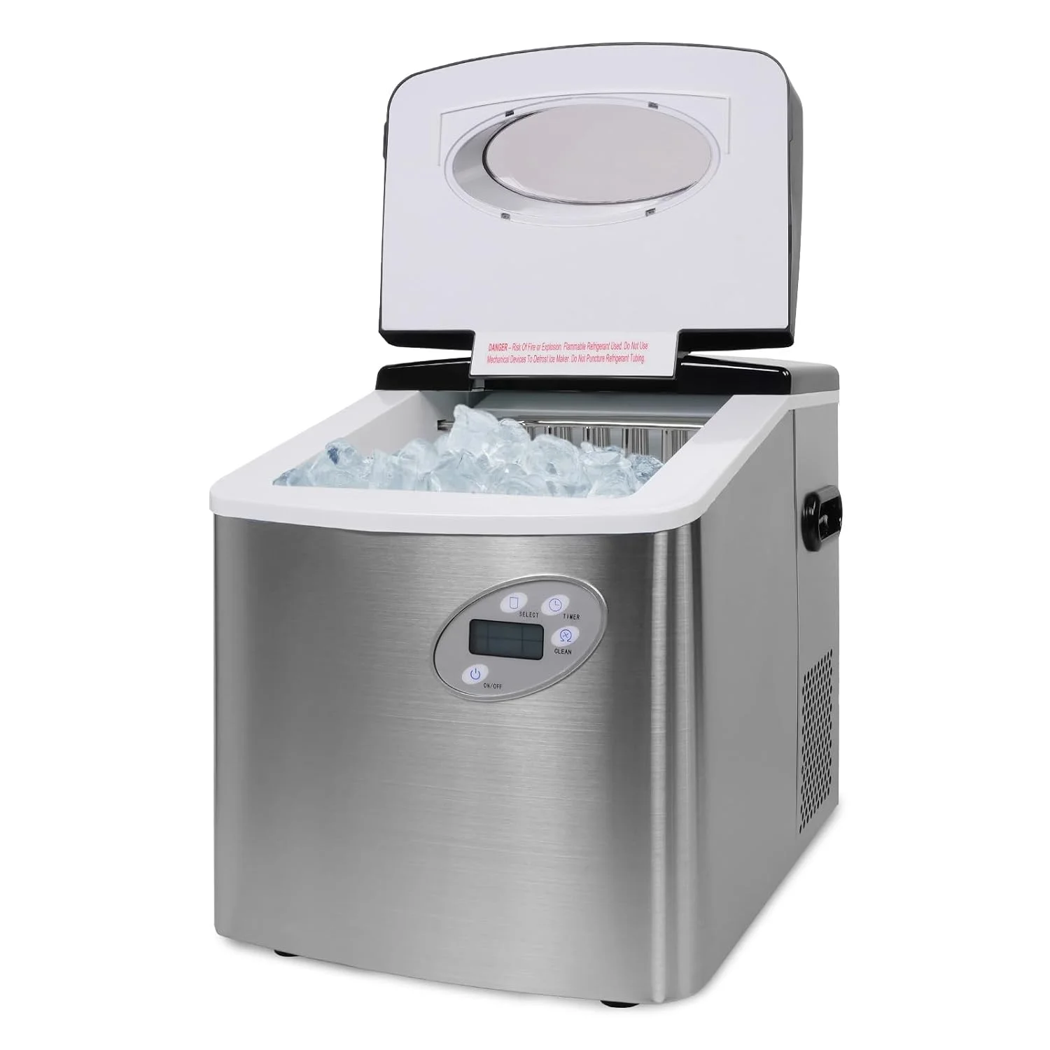 Portable Compact Countertop Automatic Ice Cube Maker Machine with Hand Scoop and Self Cleaning 48.5lbs in 24Hrs for Home Kitchen Office Bar Party