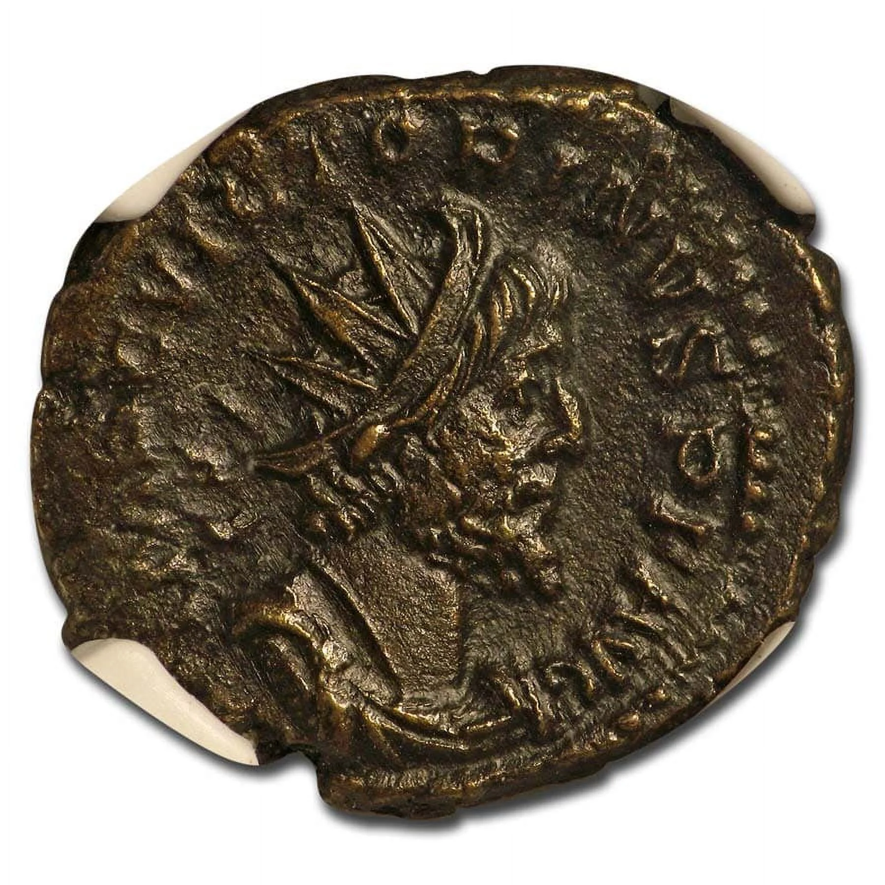 Roman BI Dbl Denarius Victorinus AU NGC (Petherton Hoard Vault)