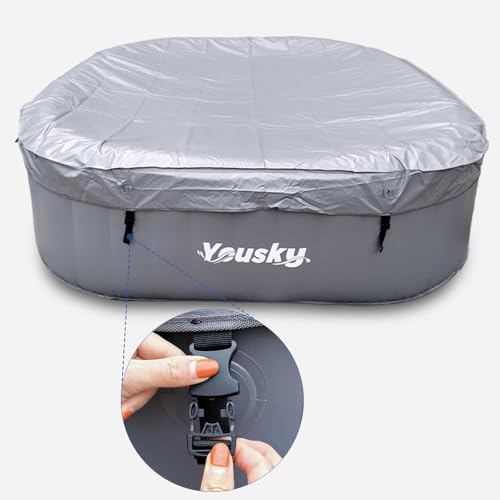 Inflatable Hot Tub 6-8 Person – Portable with 120 Bubble Jets, 42°C Heating & Filtration System, Durable PVC Material, Hot Tub Cover