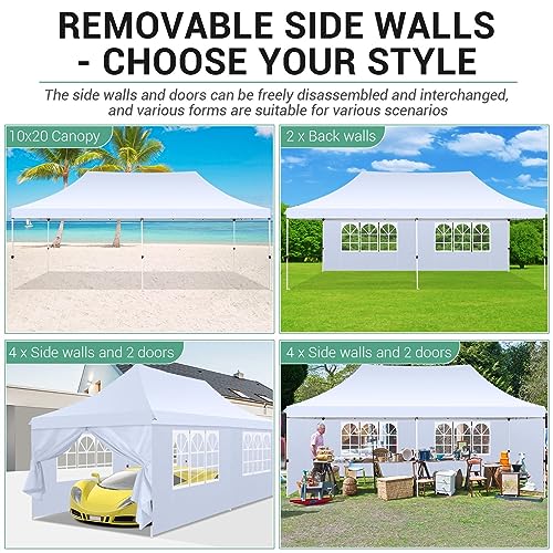 10x10 Pop Up Canopy Tent with 4 Sidewalls and Mesh Windows 2.0