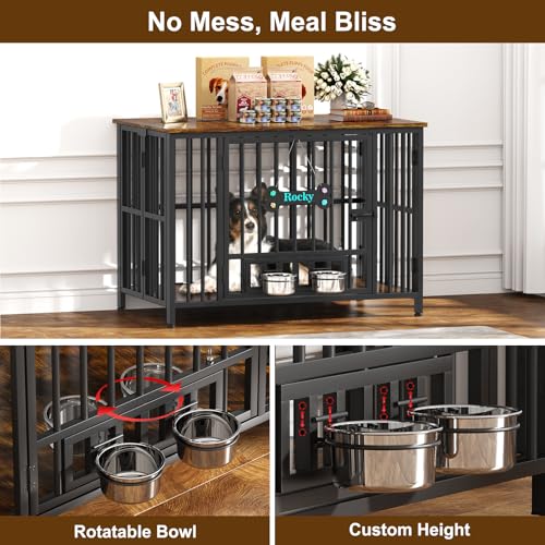 Easycom 41" Dog Crate Furniture Foldable, No Assembly Decorative Dog Kennel Indoor, Dog Crates for Large Dogs