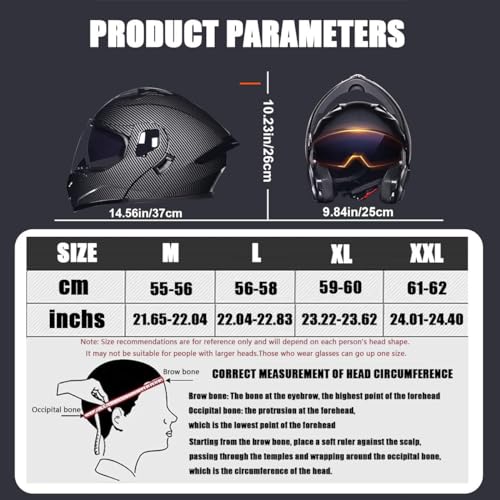 Bluetooth Modular Dual Visor Motorcycle Helmet FMVSS-218 DOT Approved Full Face Motocross Motorbike Helmet Adults Men Women Summer Lightweight Cool