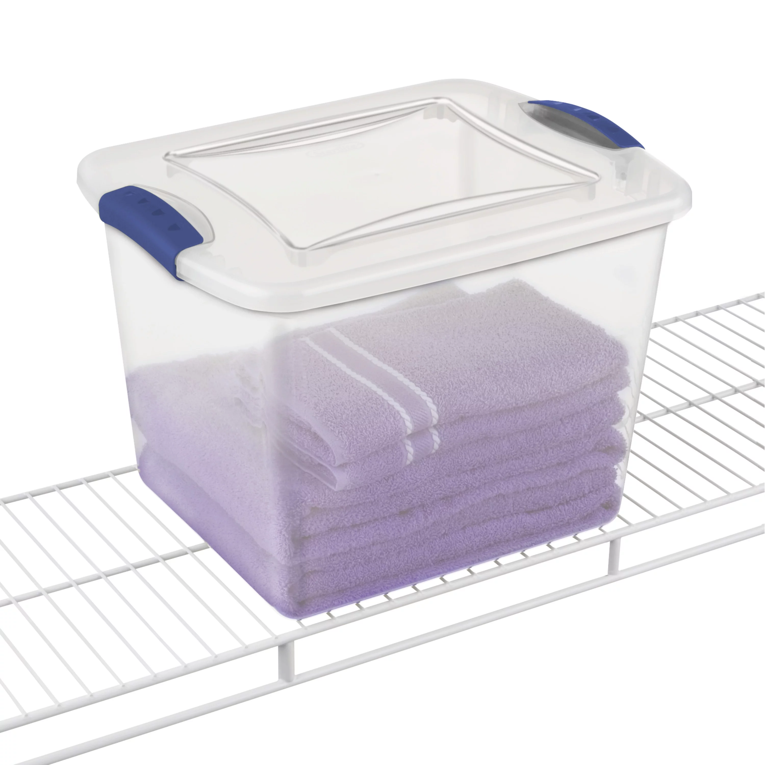 Sterilite 27 Qt. Latch Box Plastic, Stadium Blue, Set of 10