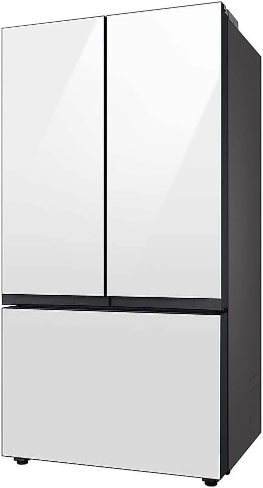 SAMSUNG RF24BB620012 24 Cu. Ft. Bespoke White Glass 3-Door French Door Counter-Depth Refrigerator