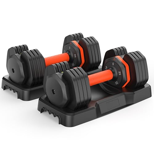 25LB Adjustable Dumbbells Set, Adjustable Weights 5/10/15/20/25lbs
