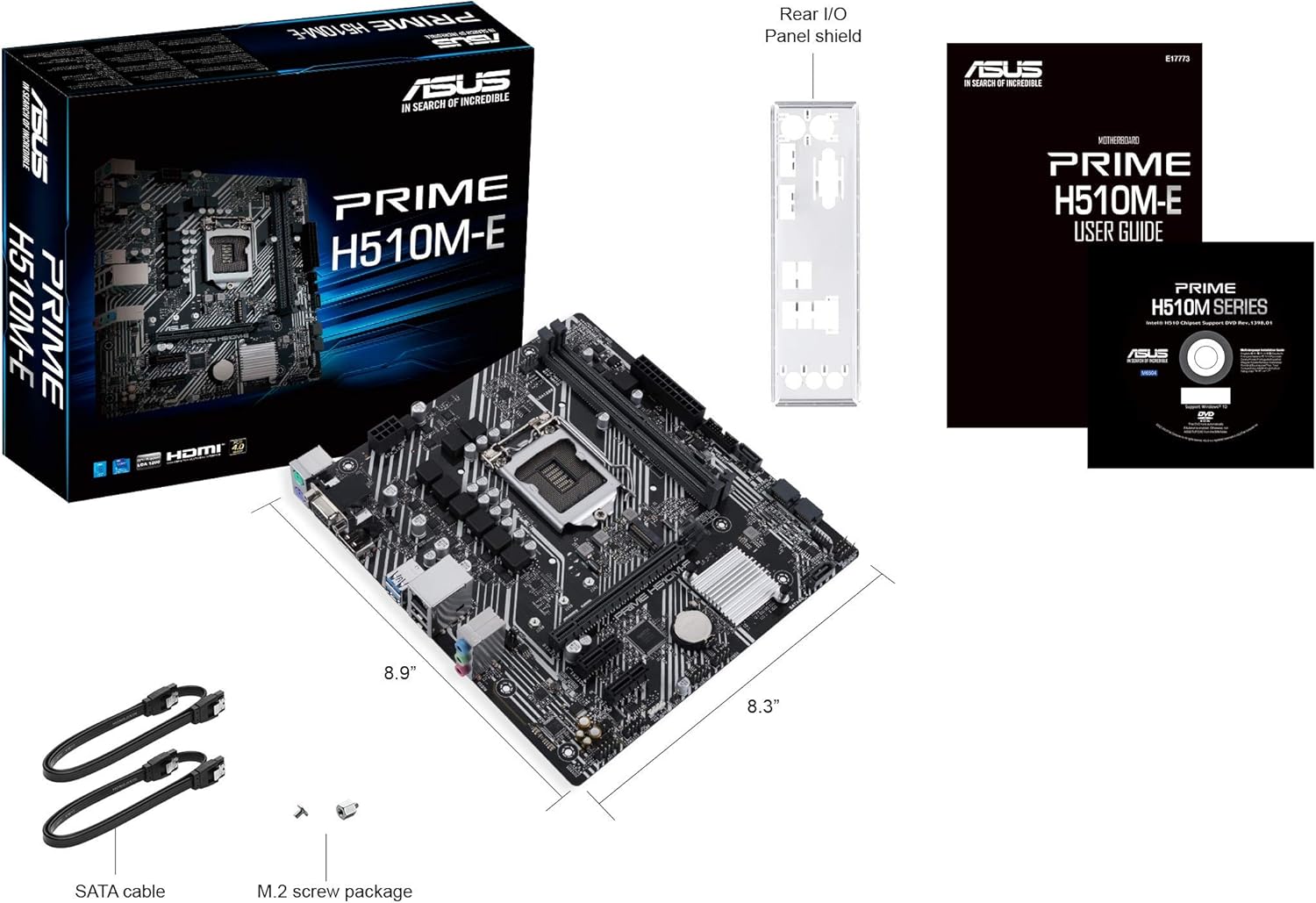 ASUS Prime H510M-E LGA1200 (Intel® 11th/10th Gen) Micro-ATX Motherboard (PCIe 4.0,M.2 Slot, 1Gb LAN, DP,HDMI, D-Sub, USB 3.2 Gen 1, COM Header