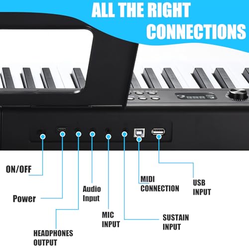 88 Key Digital Piano, Semi Weighted Electronic Keyboard Piano with Music Stand, Power Supply, Sustain Pedal, Bluetooth, Carrying Case, Headphones