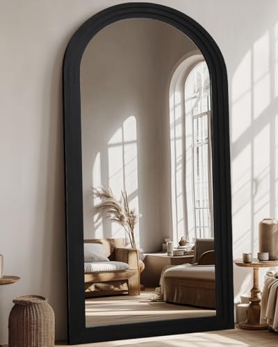 Full Length Mirror, 71"×32" Wooden Mirror Full Length with Stand Wood Floor Mirror, Oversized Stand Up Mirrors Large Wall Mirrors