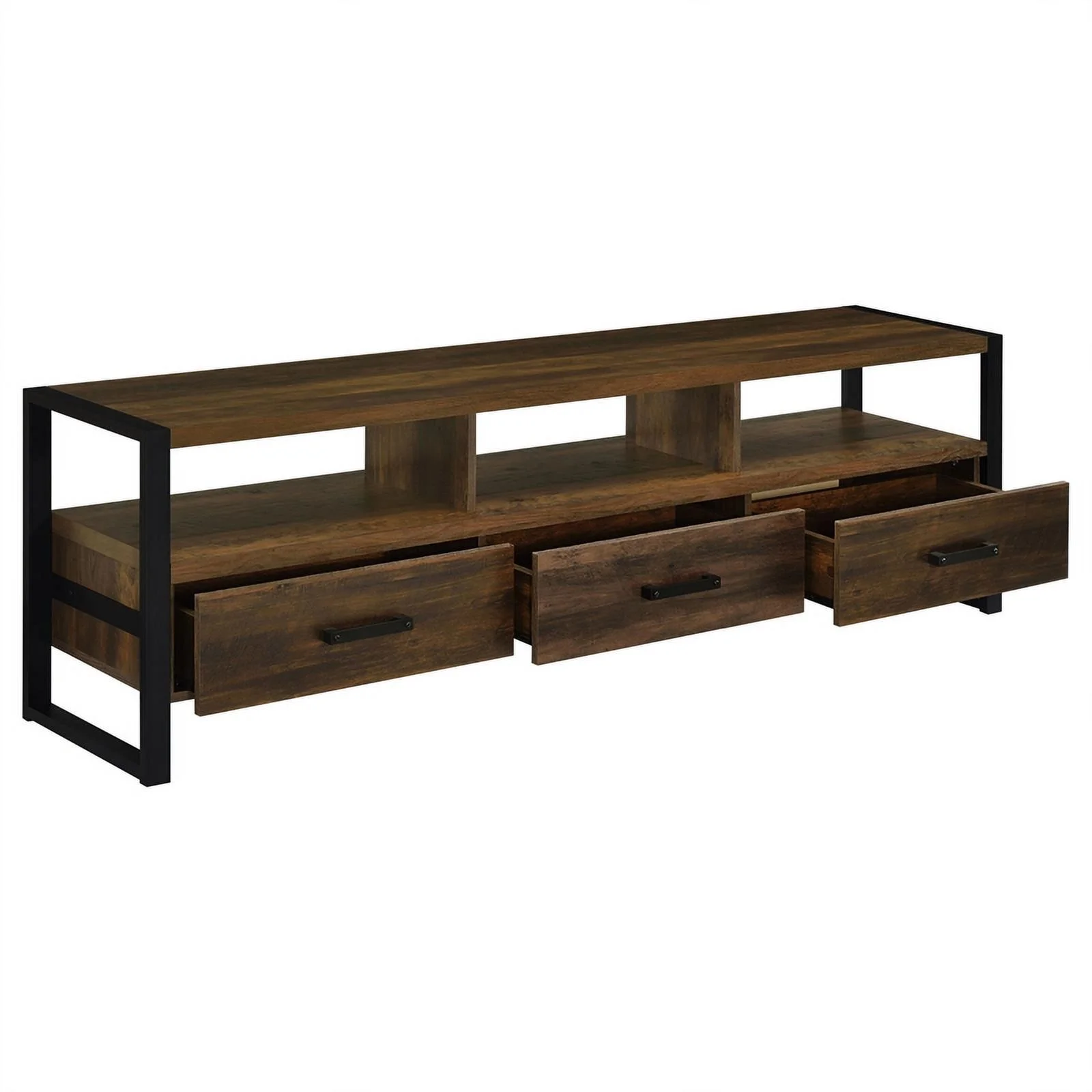 Coaster 3-Drawer Farmhouse Wood TV Stand for TVs up to 75" in Dark Pine Brown