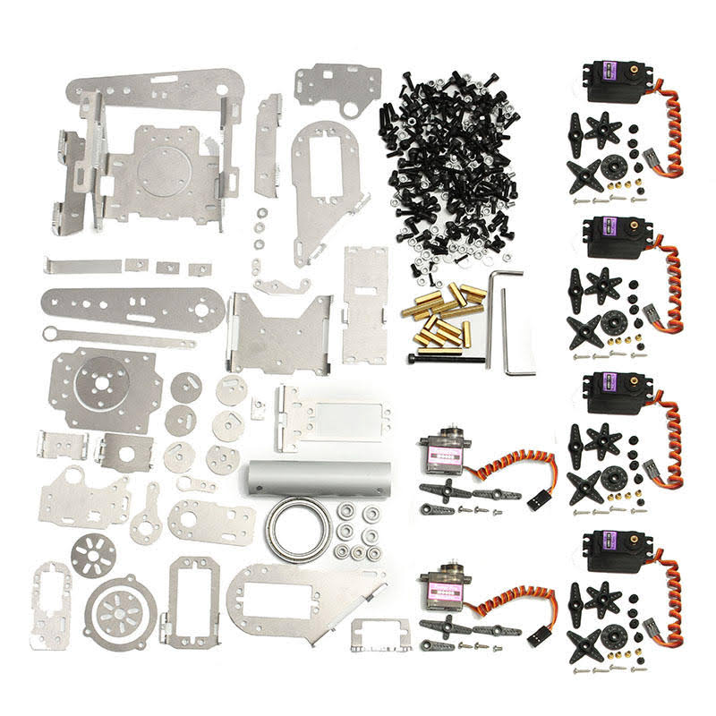 Topacc KDX DIY 6DOF Aluminum Robot Arm 6 Axis Rotating Mechanical Robot Arm Kit with 6 Pcs Servo