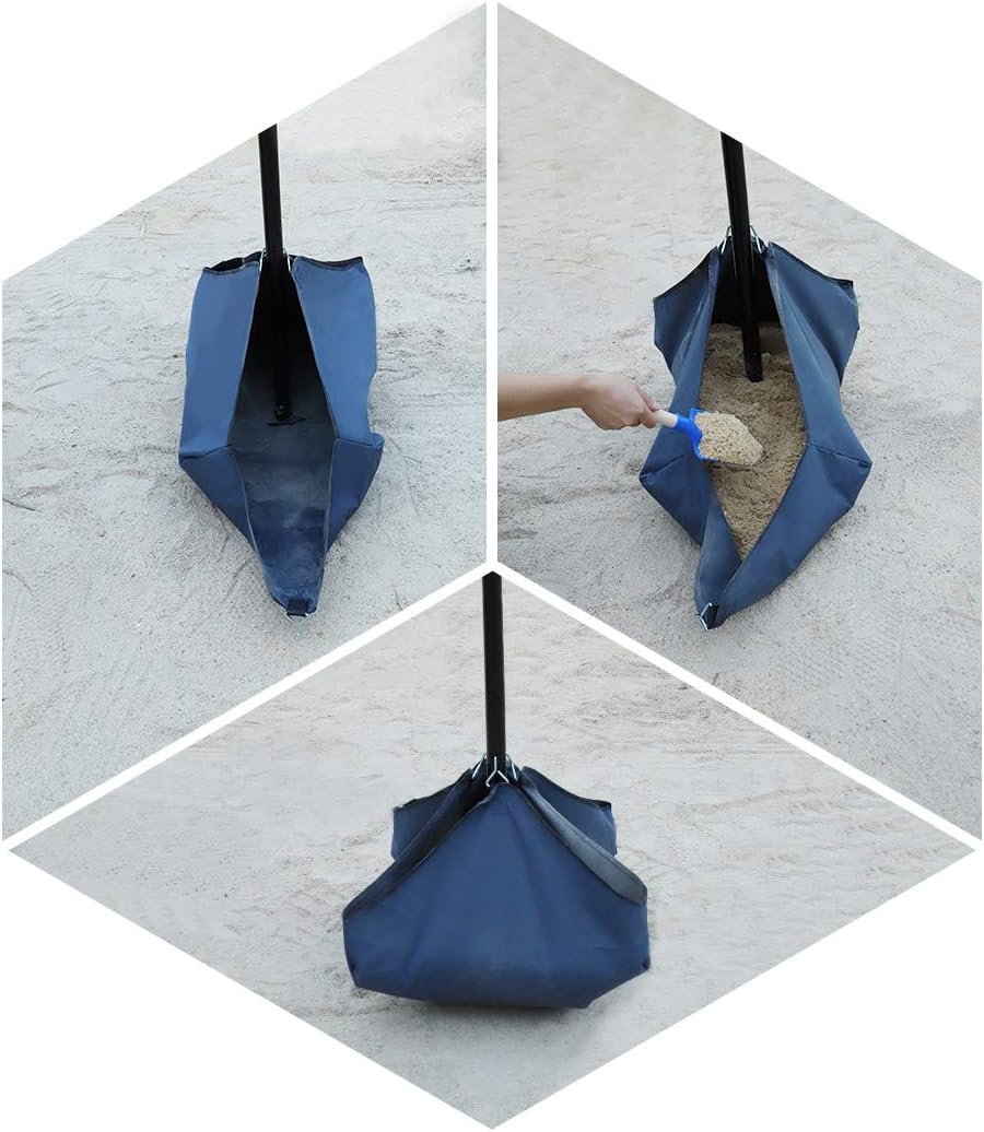 Beach Umbrella, TOTEBOX 7.5ft Portable Patio Sunshade Umbrella UPF 50+ Protection with Tilt Sand Anchor Carry Bag and Sand Bag for Yard and Pool