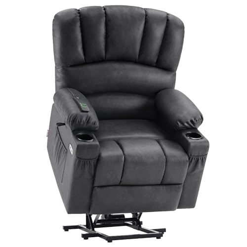 MCombo Oversized Power Lift Recliner Chair for Elderly, Lift Chair with Heat and Massage, Lift Recliner for Big and Tall, Cup Holders