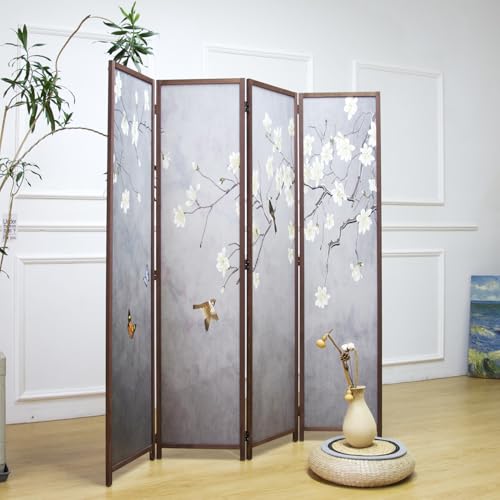 6 Panel Room Divider Screen,Double Faced Room Divider Folding Wall Divider for Room Separation,Mountains and Waters Landscape,67" H x 94.5" W