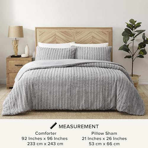 UGG Kenzie Full/Queen Comforter Set with 2 Pillow Shams Plush Faux Fur Bedding Soft Warm Down Alternative Comforter Washable Hypoallergenic Fluffy