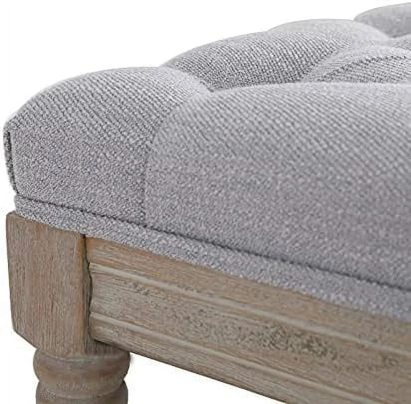 YPZBBOOM Entryway Bench Tufted Shoe Rack Bench Wood Window Bench for Hallway Entrance Bedroom Corner-1 Seat  Gray