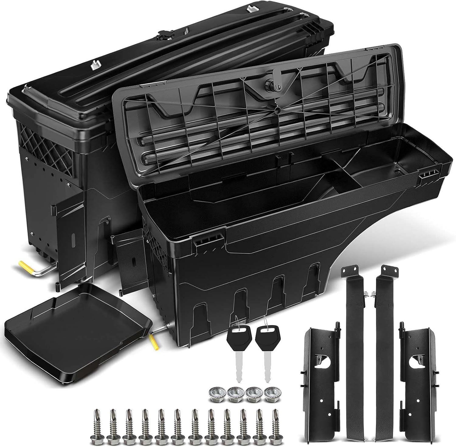 A-Premium Lockable Truck Bed Storage Box Case Tool Box Compatible with Toyota Tundra 2007-2020 Pickup Right Passenger Side