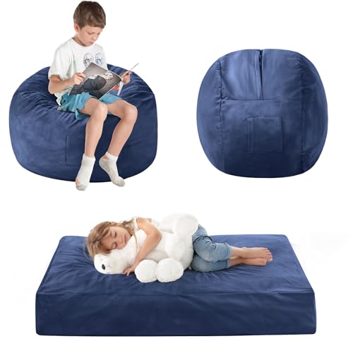 Bean Bag Chairs for Adults - Giant Bean Bag Chair Convertible Bean Bag Bed - Beanbag Chair with Micro Fiber Cover/Furniture Foam Filler