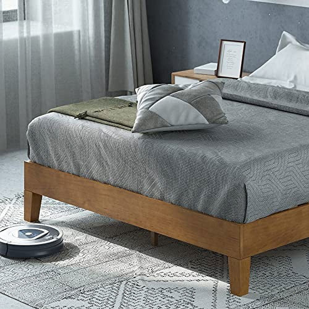 ZINUS Alexis Deluxe Wood Platform Bed Frame / Solid Wood Foundation / No Box Spring Needed / Wood Slat Support / Easy Assembly, Rustic Pine, King