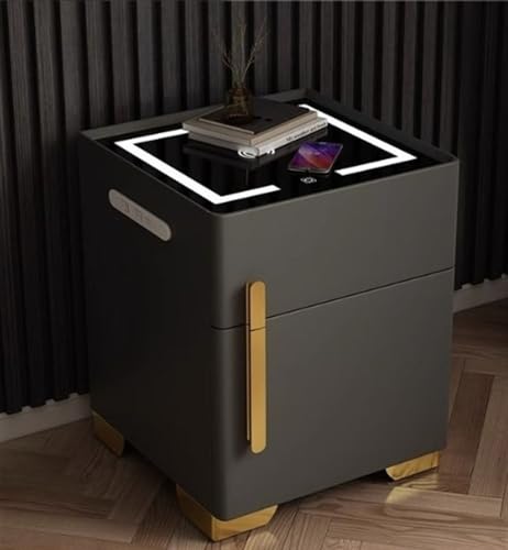 Smart Nightstand with Drawer and Safe, Invisible Integrated Safe, Smart Night Table with Drawer, Household Bedroom Bedside Table