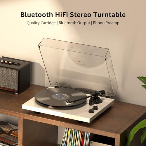 Turntables Record Player Wireless Output Connectivity Vinyl Player Iron Plate Belt-Drive Turn tables 33&45 RPM Speed Phono Line Output USB Digital to