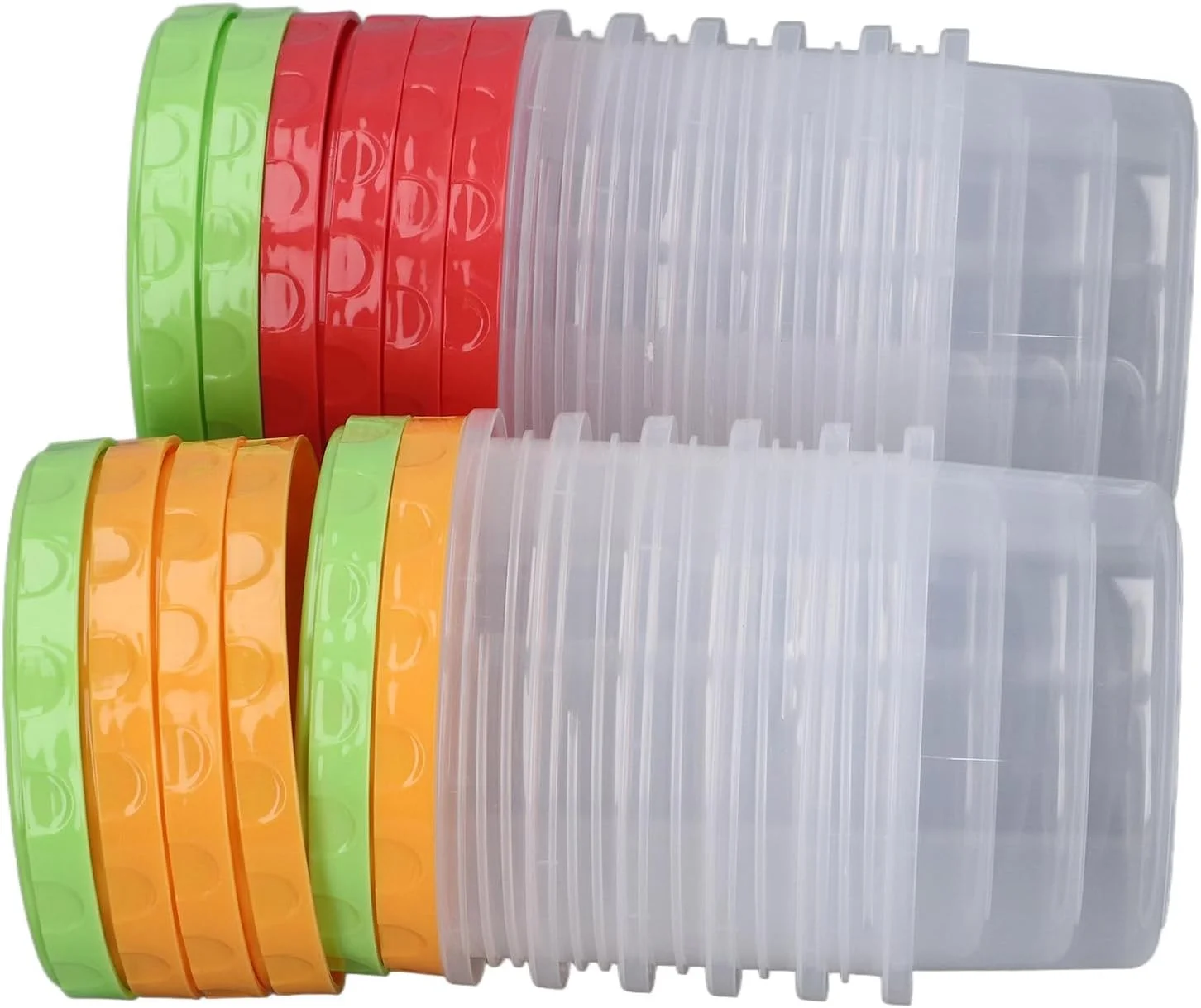 CD4-12 Sets 1 Cup Containers 8oz Stackable Reusable Round Plastic Food Containers with Lid for Portion Control Kitchen Freezer Small Plastic
