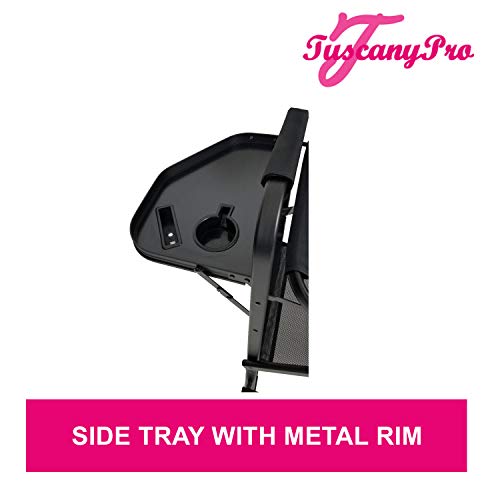 Portable Heavy-Duty Makeup Artist Chair with Umbrella Light Kit - Perfect for Makeup, Salon, Events with 29 Inch Seat Height - Carry Bag Included