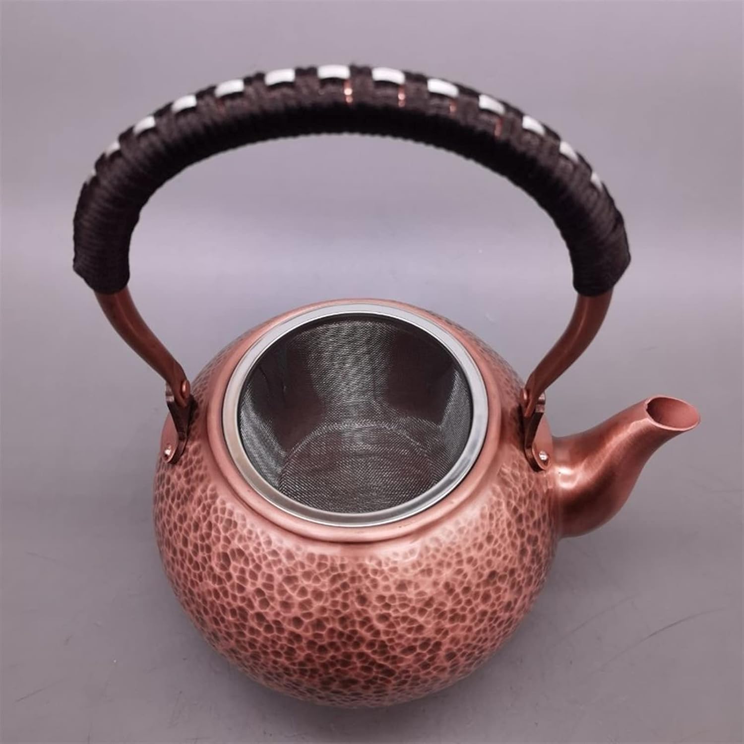 Teapot Pure Red Copper Boiling Water Tea Kettle Handmade Teapot with Filter Boiling Tea Pot Large Capacity Health Tea Set Tea Kettle