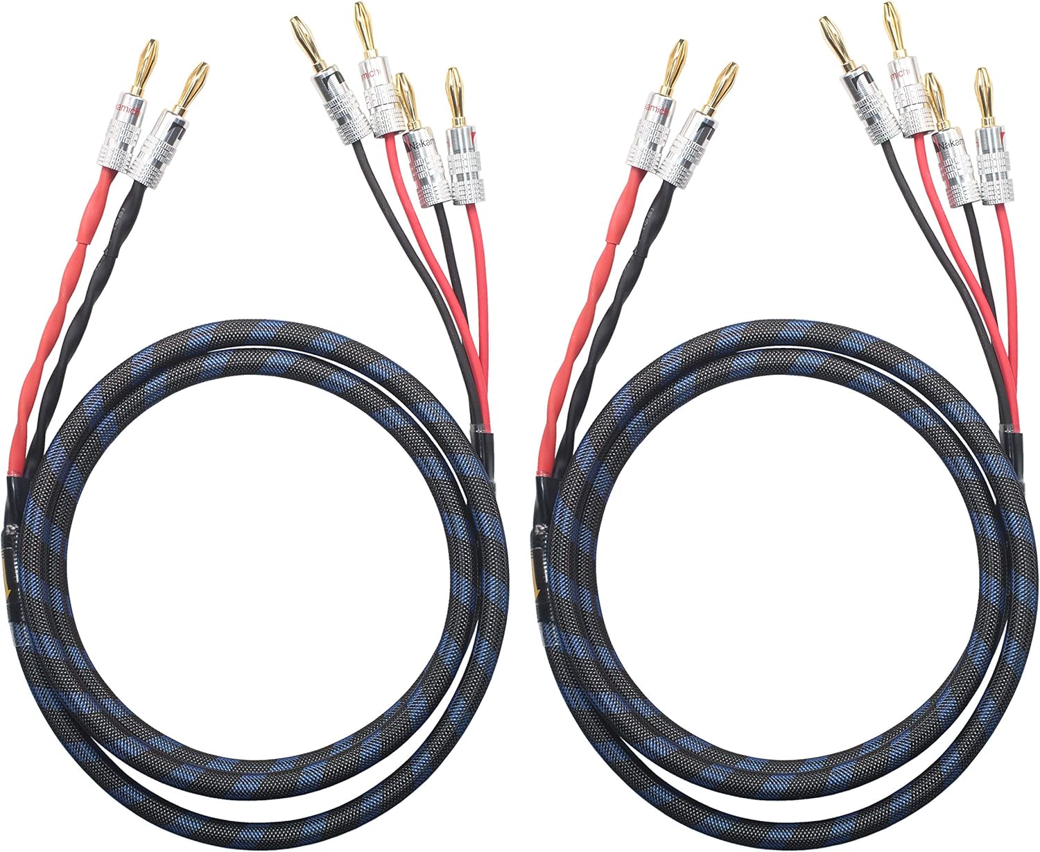 KK Cable CB-2B Bi-Wire Speaker Cable (2 Banana Plugs - 4 Banana Plugs), 1pair Set (Total 12banana Plugs), CB-2B (3M(9.84ft))