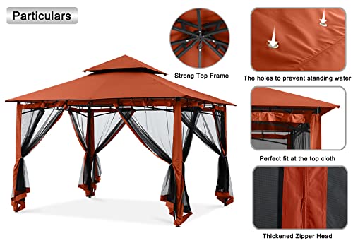 MASTERCANOPY Outdoor Garden Gazebo for Patios with Stable Steel Frame and Netting Walls (11x11,Dark Gray)