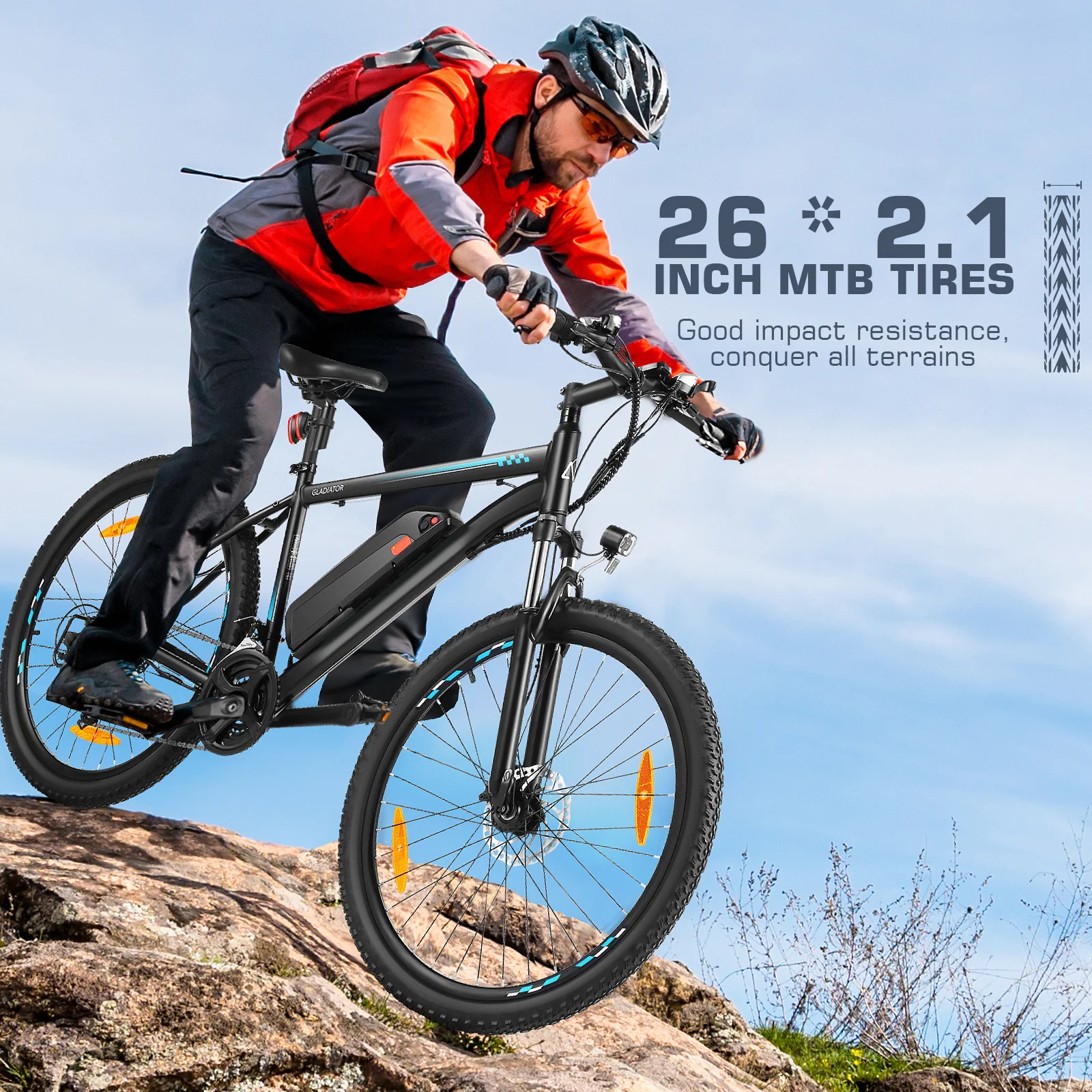 Electric Bike, Electric Bike for Adults 26" Ebike 500W Adult Electric Bicycle, 48V 10.4Ah 19.8MPH Electric Mountain Bike, Lockable Suspension Fork