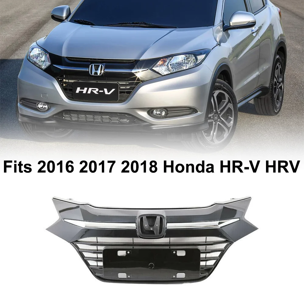 Chrome Front Upper Bumper Grill Grille Factory FIT 2016 2017 2018 Honda HR-V HRV