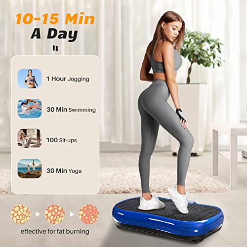 Vibration Plate Exercise Machine for Weight Loss – 100-Speed Platform with Bluetooth Speaker, Remote & Bands