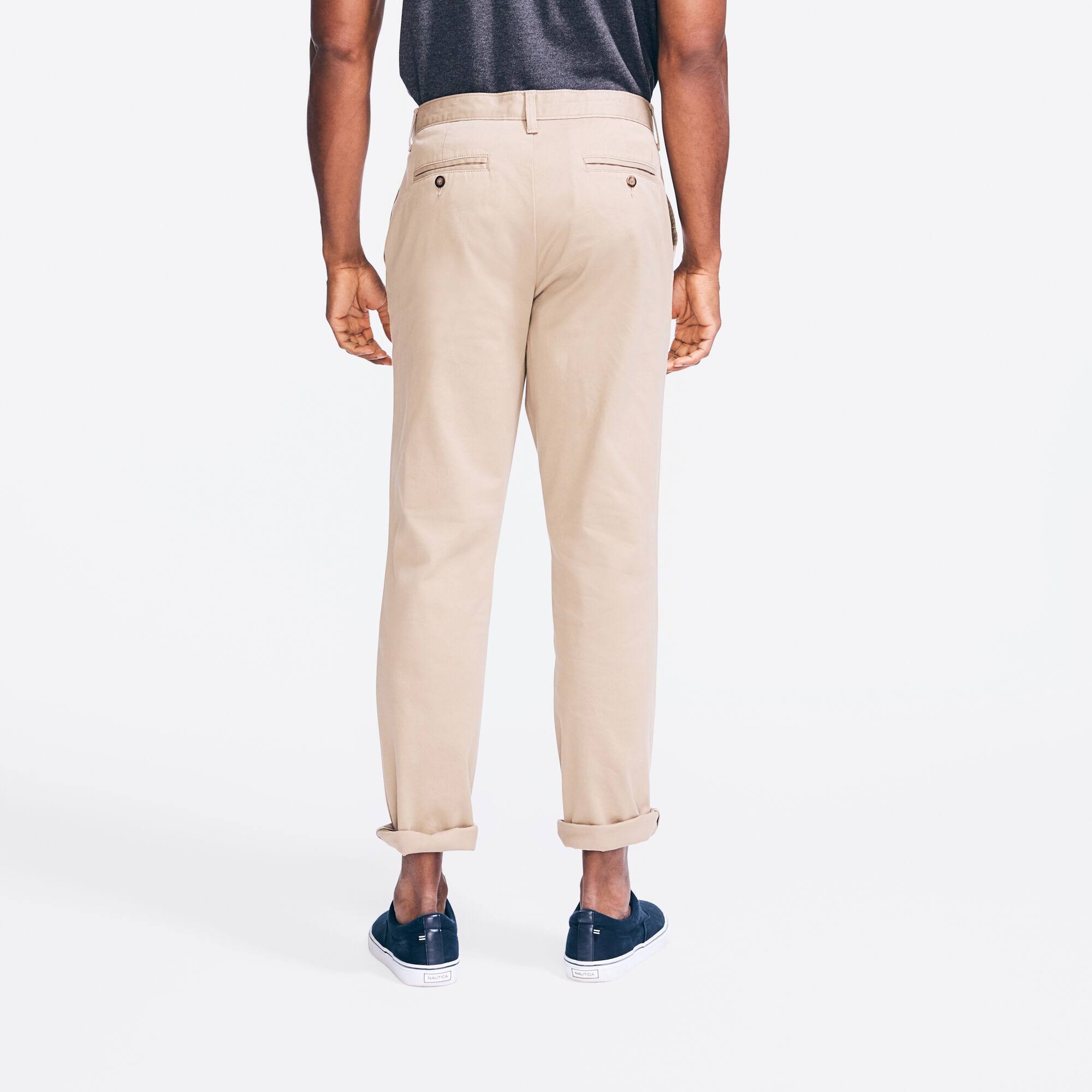 Nautica Men&s Classic Fit Flat Front Deck Pant True Khaki, 33x30