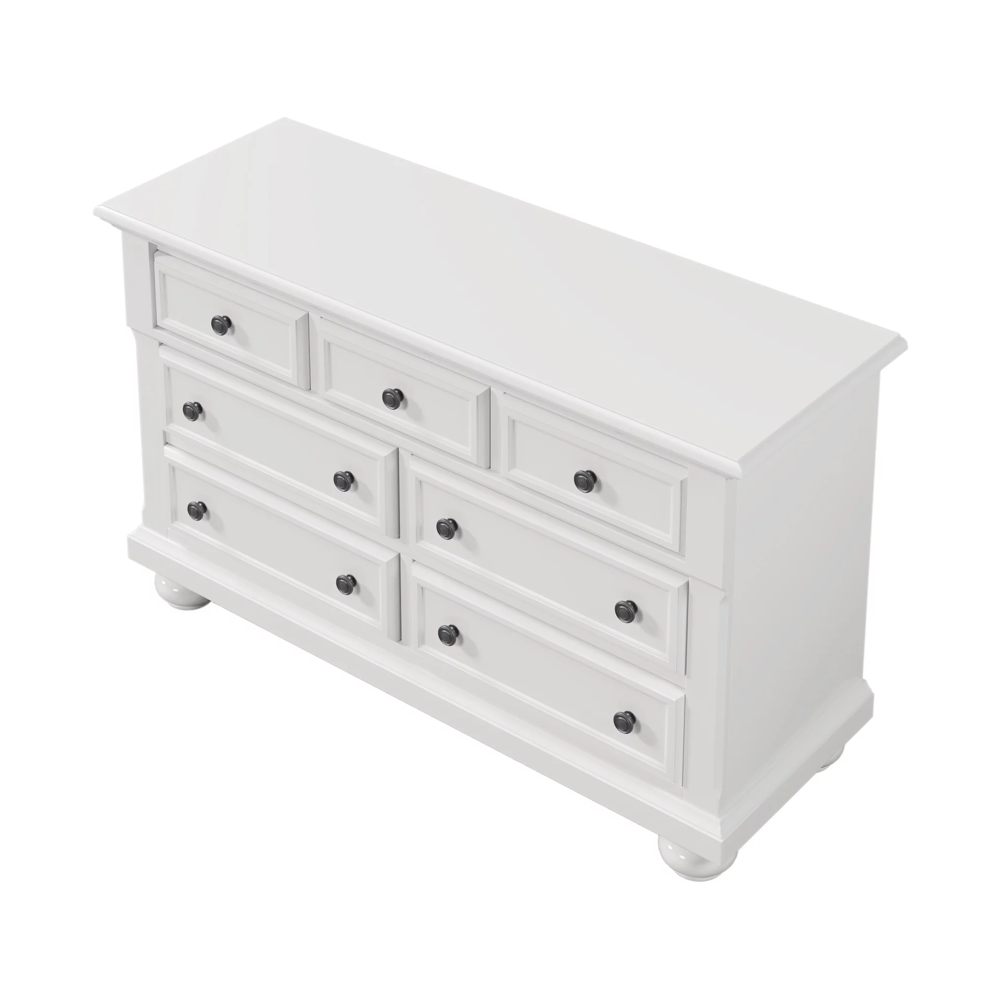 Solid Wood Seven-Drawer Dresser for Nursery, Kid’s Room, Bedroom, White