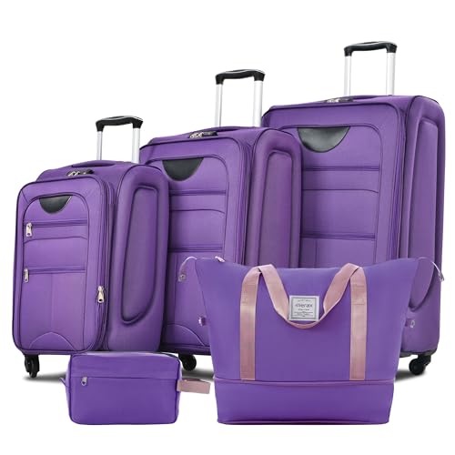 Merax Suitcase Set Softside 3-Piece Expandable Luggage with TSA Lock Spinner Wheels Lightweight Upright Luggage with Travel Bag(22/26/30 IN