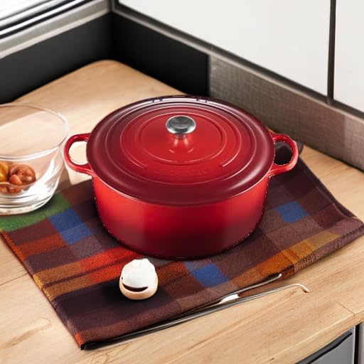 Le Creuset Enameled Cast Iron Signature Round Dutch Oven, 5.5 qt., Cerise