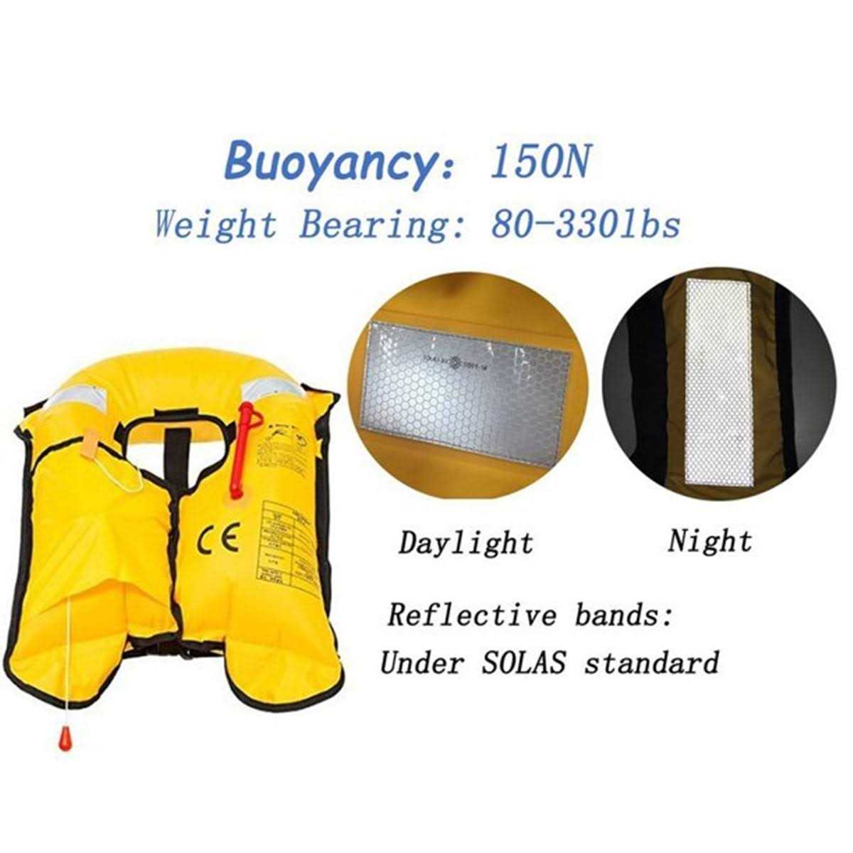 Magicorange Automatic Inflatable Life Jacket with Whistle,Adult Lifejacket Life Vest Preserver PFD for Boating Fishing Sailing Kayaking Surfing