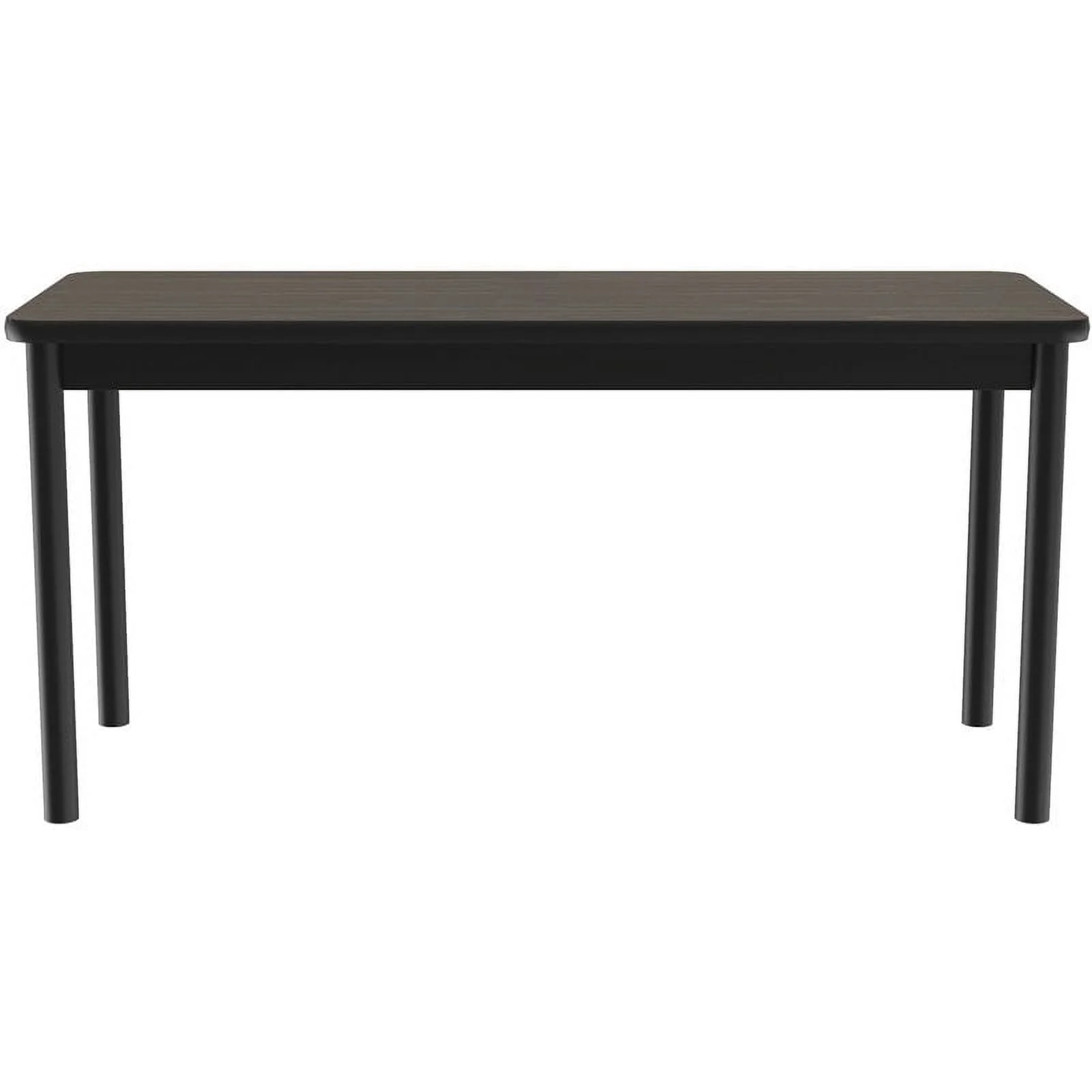 Pemberly Row 30"W x 72"D Contemporary Steel Metal & Wood Library Table in Walnut