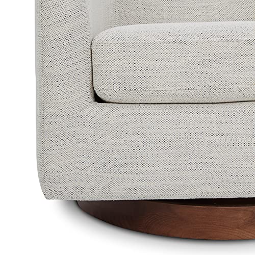 CHITA Swivel Accent Chair, FSC Certified Upholstered Fabric Barrel Chair for Living Room, Fully Assembled, Flax Beige