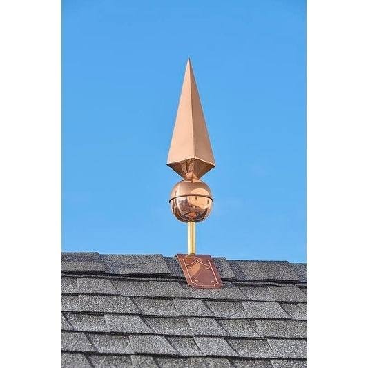 Good Directions Lancelot Finial with Decorative Copper Roof Mount - 30 inchh, Bronze