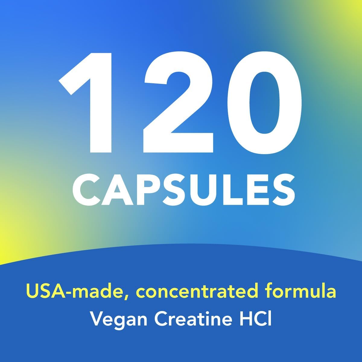AMANDEAN Creatine HCl Pills. American Made CON-CRET. 120 Veggie Capsules. 7X Concentrated vs Monohydrate Powder. Supports Muscle Growth, Energy