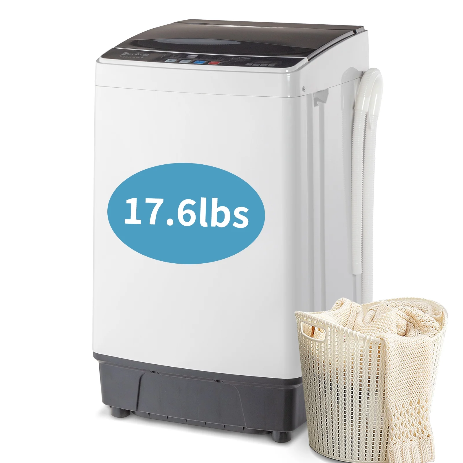 Full-Automatic Washing Machine Top Load Portable Compact Laundry Washer Spin with Drain Pump