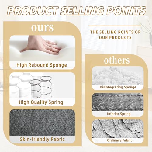Convertible Sleeper Sofa Bed with Cylindrical Pillow, Corduroy Folding Mattress Couch with Fixed-Shape Frame