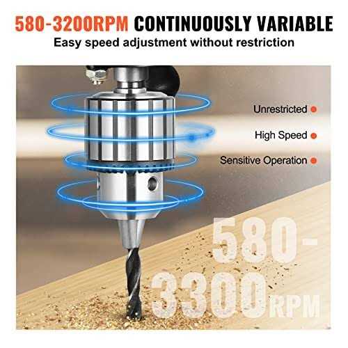 VEVOR 12 in Benchtop Drill Press 5 Amp 120V Variable Speed Cast Iron Bench Drill Press - Shop Hardware Tools Online Store